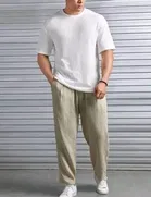 Round Neck Structured T-Shirt for Men 