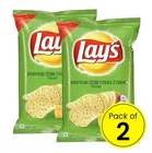 Lays Americann Style Cream & Onion Flavour Chips 2X73 g (Pack Of 2)