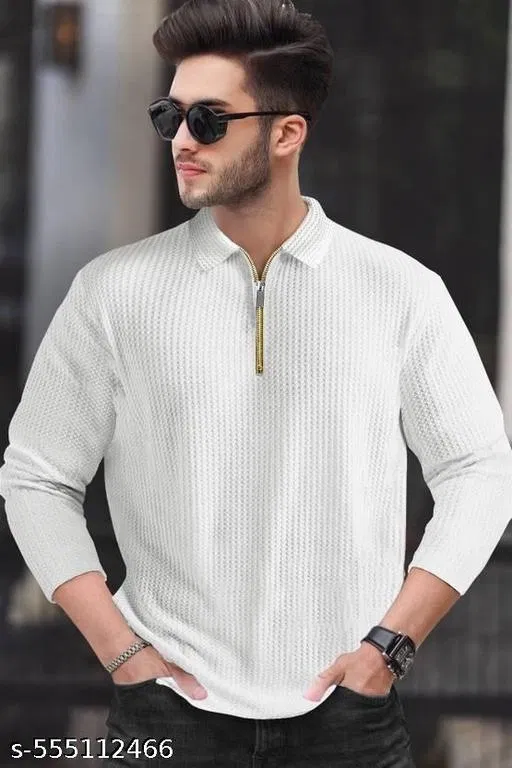 Cotton Blend T-shirt for Men, White (M)
