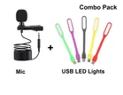 3.5mm Clip Mic for YouTube, Recording & Smartphones and Portable USB Led Light 