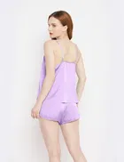 Satin Solid Babydoll for Women 