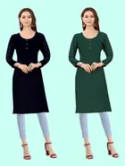 Crepe Solid Kurtis for Women 