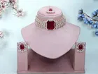 Rose Gold Partywear Choker Set for Women 