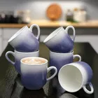 6 Pcs Ceramic Tea & Coffee Cup Set - Dual Tone Royal Blue