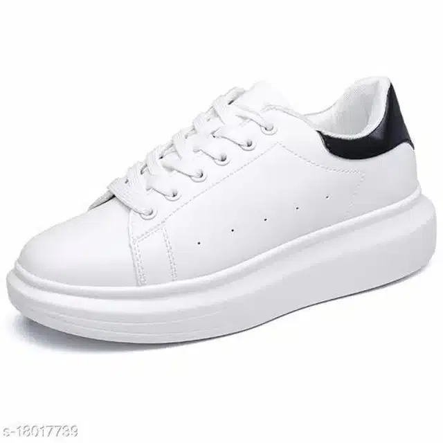 Casual Shoes for Women (White & Black, 8)
