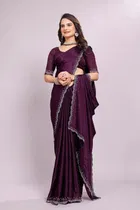 Poly Silk Embellished Saree for Women 