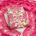 Chanderi Cotton Embroidered Unstitched Suit Fabric, Pink