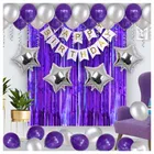 Happy Birthday Balloon Decoration Kit, Purple, Set of 1