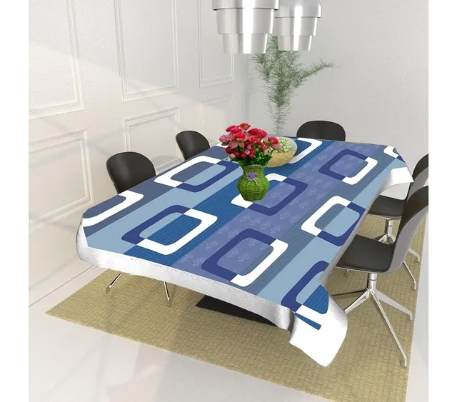 PVC Printed 4 Seaters Table Cover (Multicolor, 40x60 inches)