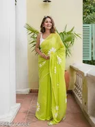 Lien Printed Saree for Women, Green 