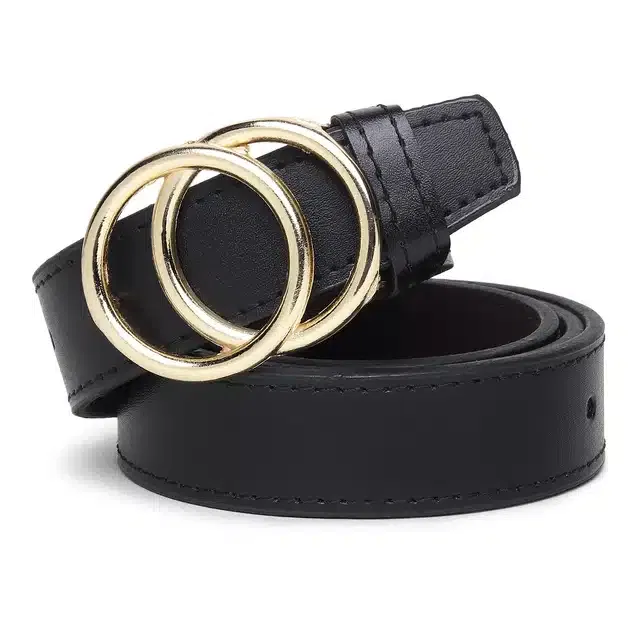 Formal Belt for Women (Gold & Black, 28)