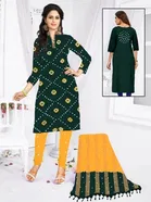 Rayon Bandhani Unstitched Suits Fabric for Women 