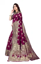 Silk Woven Design Saree for Women, Purple 