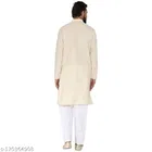 Cotton Blend Solid Kurta with Pyjama for Men 