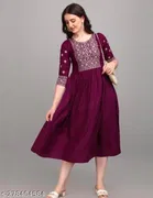 Rayon Slub Printed Kurti for Women 