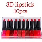 Professional Waterproof 3D Beauty Pocket Mini Lipsticks (Multicolor, Pack of 10)