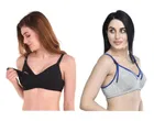 Cotton Blend Solid Non Padded Feeding Bras for Women 