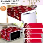 KANUSHI Industries® 1 Pc Microwave/Oven Top Cover + 1 Pc Fridge/Refrigerator Top Cover + 4 Fridge Mate 