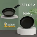 2 Pcs Cookware Set (Iron Fry Pan 20cm, Iron Kadhai 700ml)