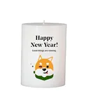 Floish Decor Premium Printed Happy New Year Pillar Candle