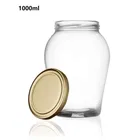 Afast 1000 Ml Big Pot Glass Jar For Pickle Storage Dried Masla,Grocery,Grain Storage Jar (Pack of 1) - Transparent