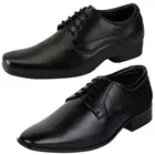 2 Pcs Formal Shoes with 2 Pcs Ankle Length Socks for Men 