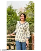 Floral Cotton Regular Kurti for Women 