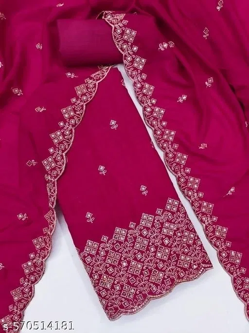 Jaipuri Designs Embroidery Kit for Women (Pink, Un Stitched)