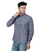Cotton Blend Full Sleeves Chequered Shirt for Men 