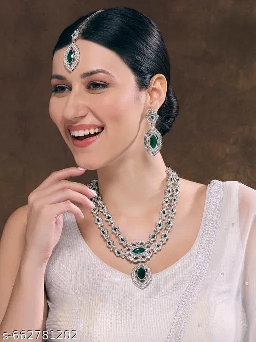 Necklace Set for Women, Green, Free Size