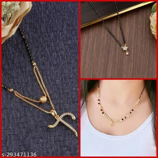 Alloy Mangalsutra for Women (Multicolor, Pack of 3)