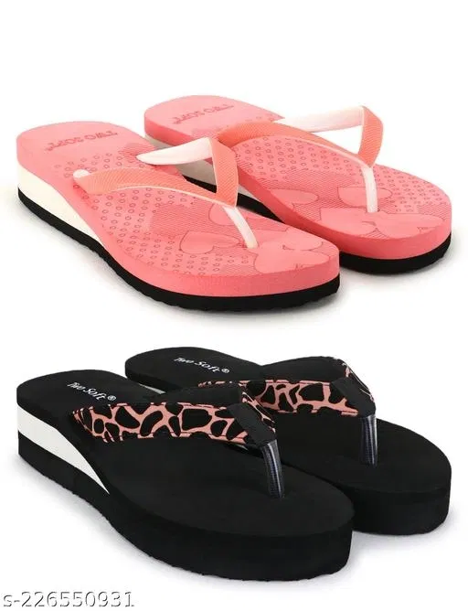 EVA Flip-flops for Women (Peach, 5) Pack of 2