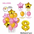 8th Happy Birthday Balloon Decoration,Pink,Set Of 1