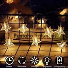 16 LEDs 2.5 m Yellow Star Shape Fairy Light 