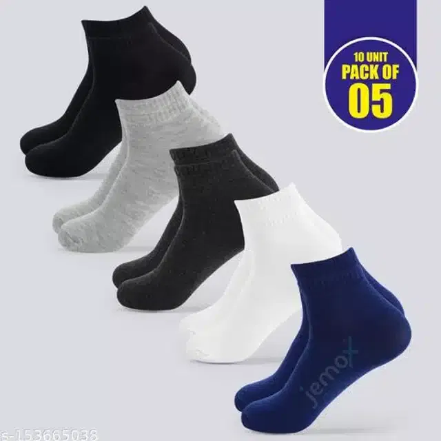 Cotton Blend Socks for Men (Multicolor, Set of 5)