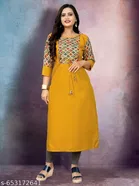 Solid Tassels and Latkans Cotton Blend A-line Kurti for Women, Pack of 2 
