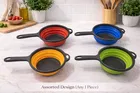 Kitchen Foldable Silicone Strainer Colanders, Collapsible Colanders with Handles, Space-Saver Folding Strainer Colander for Draining Pasta, Vegetable 