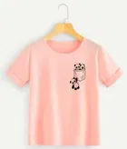 Cotton Blend Round Neck T-Shirt for Women 