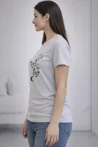 Cotton Blend Printed T-shirt for Men, Grey 