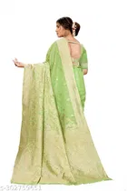 Linen Zari Woven Saree for Women 