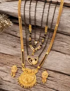 Combo of 4 Pcs Mangalsutras with Earrings Set for Women 