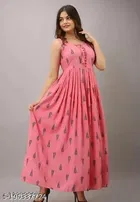 Rayon Printed Gown for Women 