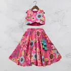 Rayon Printed Lehenga with Choli for Girls 