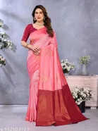 Banarasi Silk Saree with Floral Zari Work for Women 