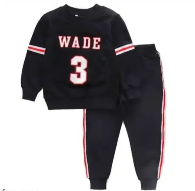 Hosiery Printed Top & Bottom Set for Kids (Black, 18-24 Months)