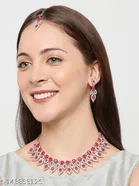 Exclusive Diamond Necklace with Earring Maang Tikka for Women 
