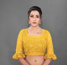 Net Solid Saree for Women 