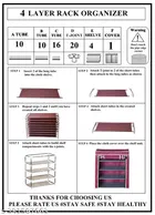 Metal 4 Layer Collapsible Multipurpose Rack 