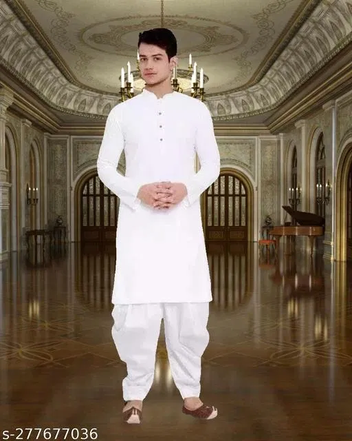 Kurta Set for Men (White, L)