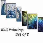 MDF 2 Pcs Designer Wall Painting for Home & Office 
